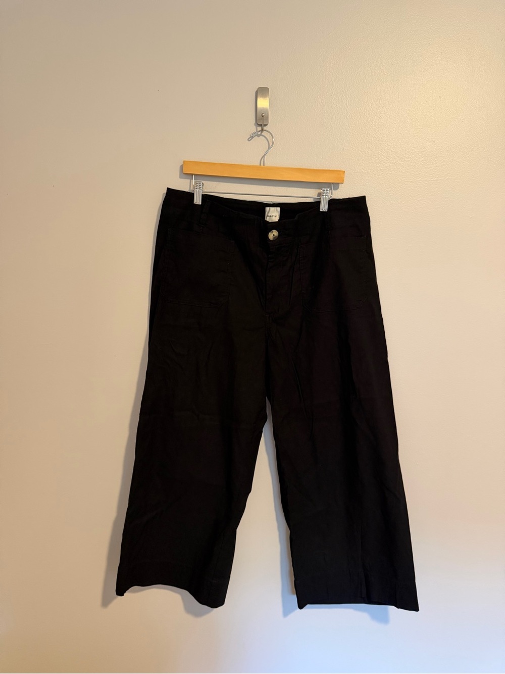 Anthropologie Maeve Colette Wide Leg Pant in Black Linen Blend size 16W - Picture 2 of 8